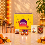 Premium Copper Diwali Hamper with Baklawa, Almond Brittle & Glasses