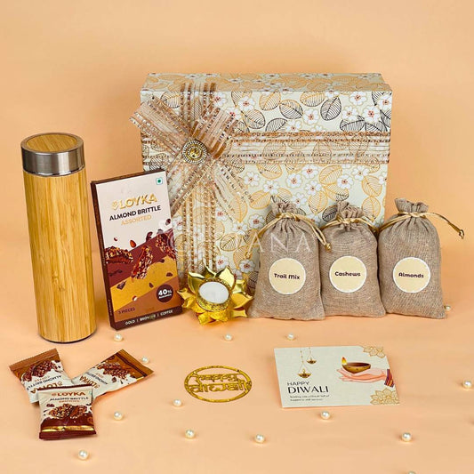Eco-Friendly Diwali Hamper with Bamboo Bottle & Snacks