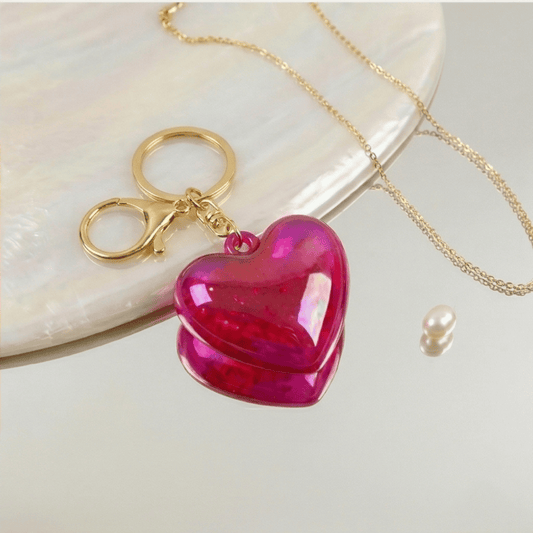 Red Heart Keychain Cute Key Ring for Bags and Accessories