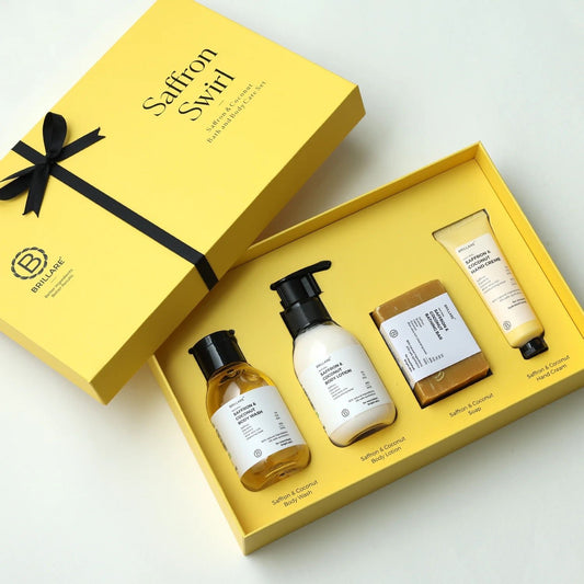 Saffron Swirl Luxury Bath & Body Gift Set with Saffron & Coconut