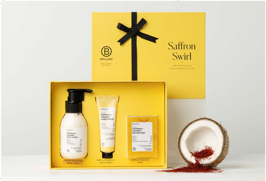 Saffron Swirl Unisex Bath & Body Gift Set - Saffron & Coconut