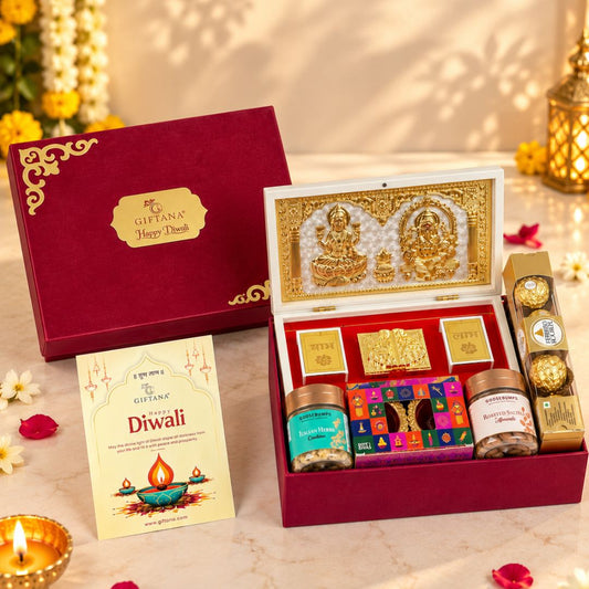 Shubh Diwali Blessings – Premium Corporate Diwali Gift Box with Dry Fruits & Ferrero Rocher
