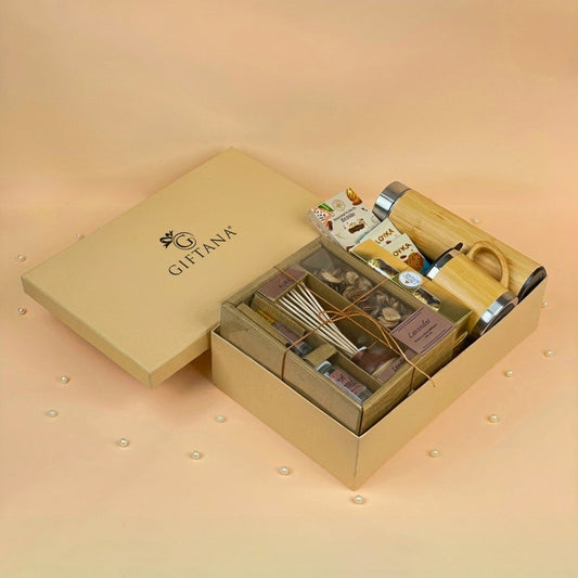 Sustainable Festive Gift Box with Reed Diffuser & Bamboo Mug