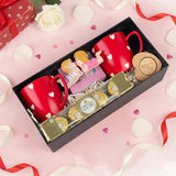 Valentine's Day Love Gift Hamper for Him & Her with Heart Mugs & Ferrero