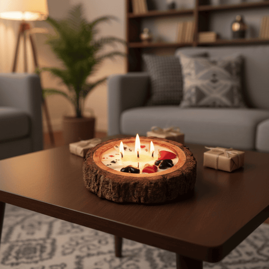 Premium Poker Candle Decor Wooden Bowl Gifts for Him