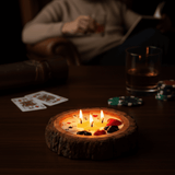 Premium Poker Candle Decor Wooden Bowl Gifts for Him