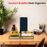 Personalized Buddha Desk Organizer with Phone Stand & Card Slot