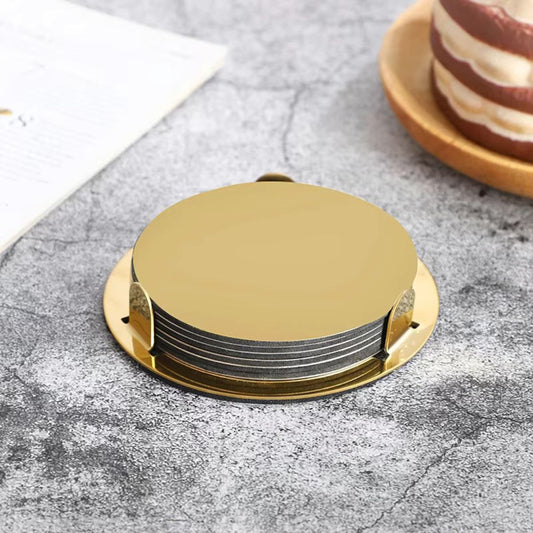 Elegant Round Coasters with Holder – A Unique Gift Choice - Giftana