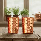 Hammered Pure Copper Glass Pack of 2 Elegant Drinkware