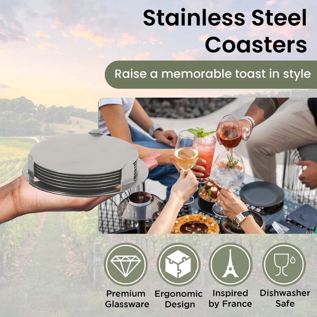 Elegant Round Coasters with Holder – A Unique Gift Choice - Giftana