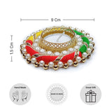 Giftana Multicolor Traditional Golden Diya Holders for Diwali (Pack of 4) - Giftana