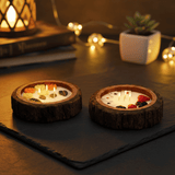 Luxury Flower and Poker Candle Combo Wooden Bowl Gift Set for Couples
