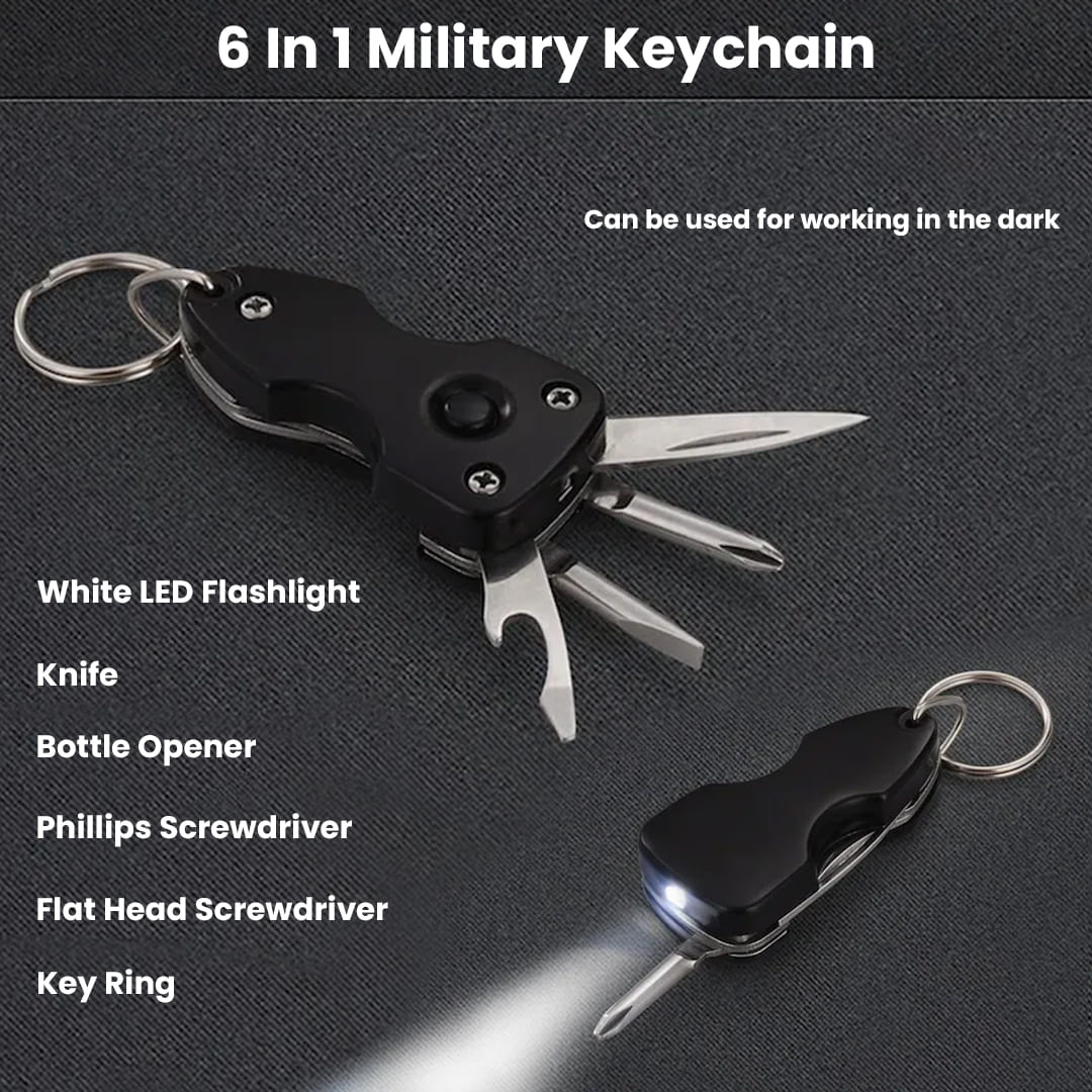 Military Keychain 6-in-1 – The Ultimate Tactical Gift - Giftana