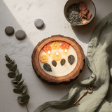 Luxury Flower Candle Gift in Wooden Bowl Gifts for Her