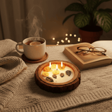 Luxury Flower Candle Gift in Wooden Bowl Gifts for Her