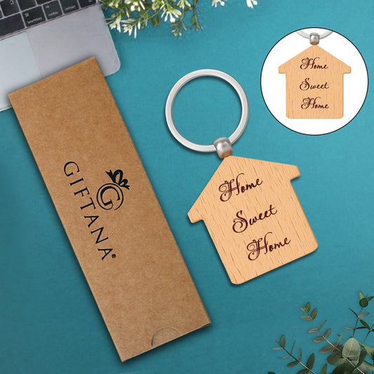 wooden keychain home sweet home