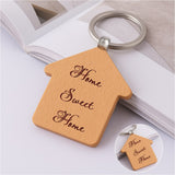 wooden keychain home sweet home