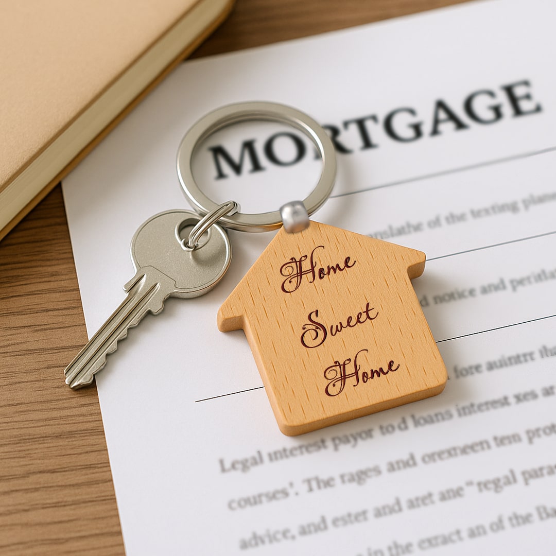 wooden keychain home sweet home