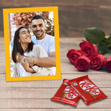 Personalized Gift Set : Yellow Photo Frame & Kit Kat for Special Moments