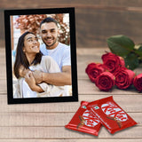 Personalized Black Photo Frame & Kit Kat Gift Set