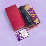 Personalized Women's Day Gift Hamper with Bottle & Silk