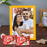 Personalized Gift Set : Yellow Photo Frame & Kit Kat for Special Moments