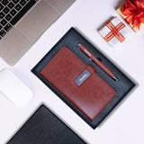 Personalized Handy B6 Notebook Diary and Pen - Brown