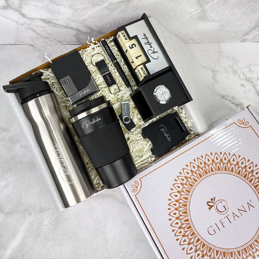 Best Gifting Solution : 8-in-1 Personalized Set with Bottle, Tumbler, Pen, Desk Clock, Keychain & More