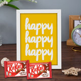 Elegant White Photo Frame Gift with 2 Kit Kat – Perfect Surprise