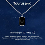 Personalized Name Tauras Zodiac Mens Fashion Jewellery Gift Rectangle Pendant Necklace