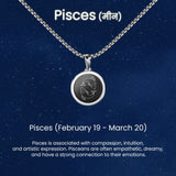 Pisces Zodiac Gifts for Men Gifts for Women Unisex Round Pendant Necklace
