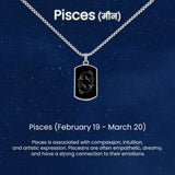 Personalized Name Pisces Zodiac Mens Fashion Jewellery Gift Rectangle Pendant Necklace