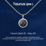 Tauras Zodiac Gifts for Men Gifts for Women Unisex Round Pendant Necklace