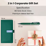 Personalized Handy Notebook Diary and Pen - Green