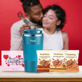 Personalized Valentine's Day Gifts : 734 Tumbler, Loyka Sweets & Love Card - Blue