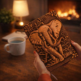 Elephant Inspired Leather Writing Journal Antique Diary