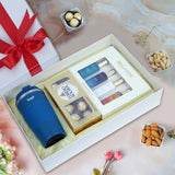 Personalized Premium Tumbler, Bella Vita Perfume & Ferrero Rocher Gift Set - Blue