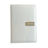 Name Engraved Notebook Diary with name - White