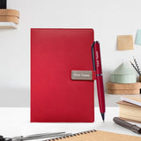 Customized Name Scribble Your Thoughts Notebook Diary & Pen - Red