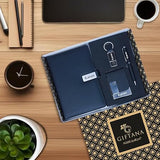 4 in 1 Personalized Diary with Pen, Card Holder & Metal Keychain Gift Set - Black