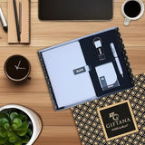 4 in 1 Personalized Diary with Pen, Card Holder & Metal Keychain Gift Set - White