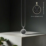 Women Unisex Round Pendant NecklaceGiftana 