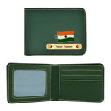 Premium Vegan leather Customized wallet with Indian Flag Charm - Green