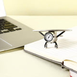 Stylish Aeroplane Paper Weight with Clock – Unique Gift