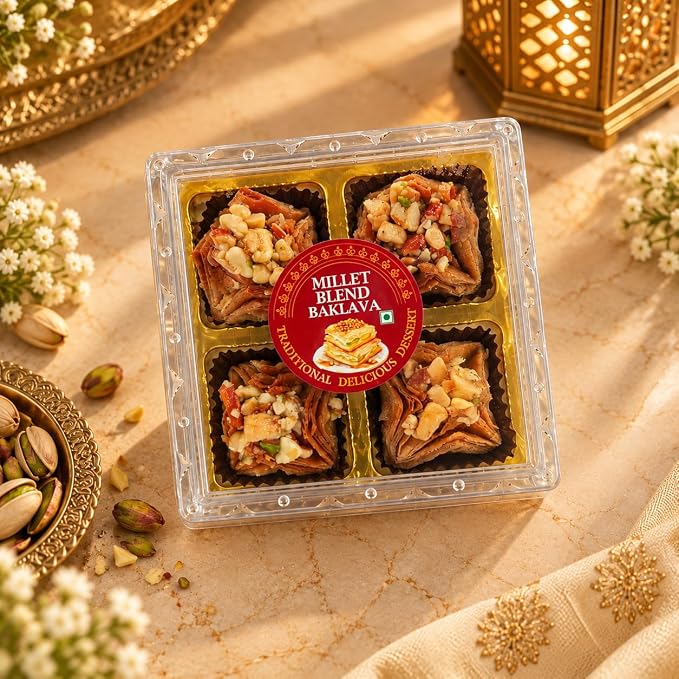 Diwali Dry Fruit Hamper with Baklava & Chocolate