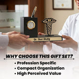 Best Personalized Gift for Doctors with Pen Stand Clock Set