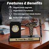 Doctor Professional Desk Decor Gift Set with Clock