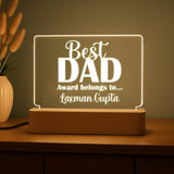 Best Dad Award Lamp - Personalized Gift for Father