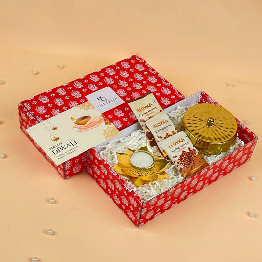 Best Gifts for Deepavali with Dry Fruits, Brittle & Lotus Diya