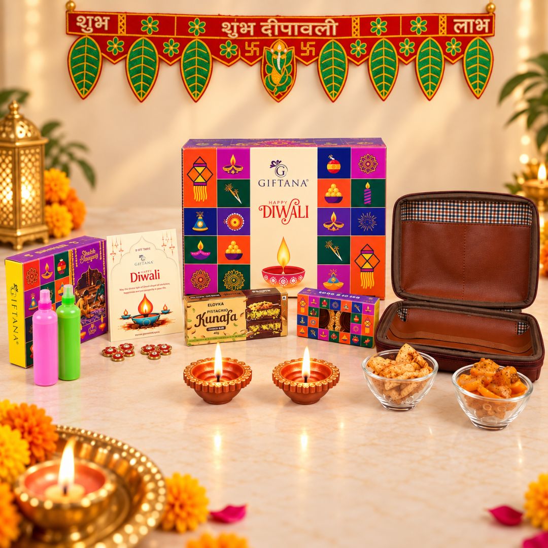 Best Diwali Gifts – Sweet Indulgence & Stylish Pouch with card